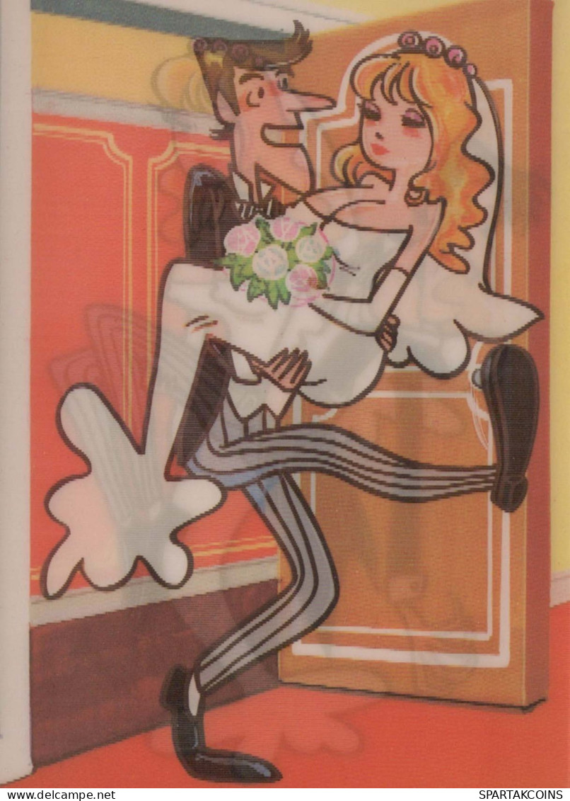 Women Man LENTICULAR 3D Vintage Tarjeta Postal CPSM #PAZ190.ES - Donne