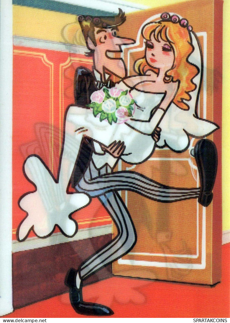Women Man LENTICULAR 3D Vintage Tarjeta Postal CPSM #PAZ190.ES - Vrouwen