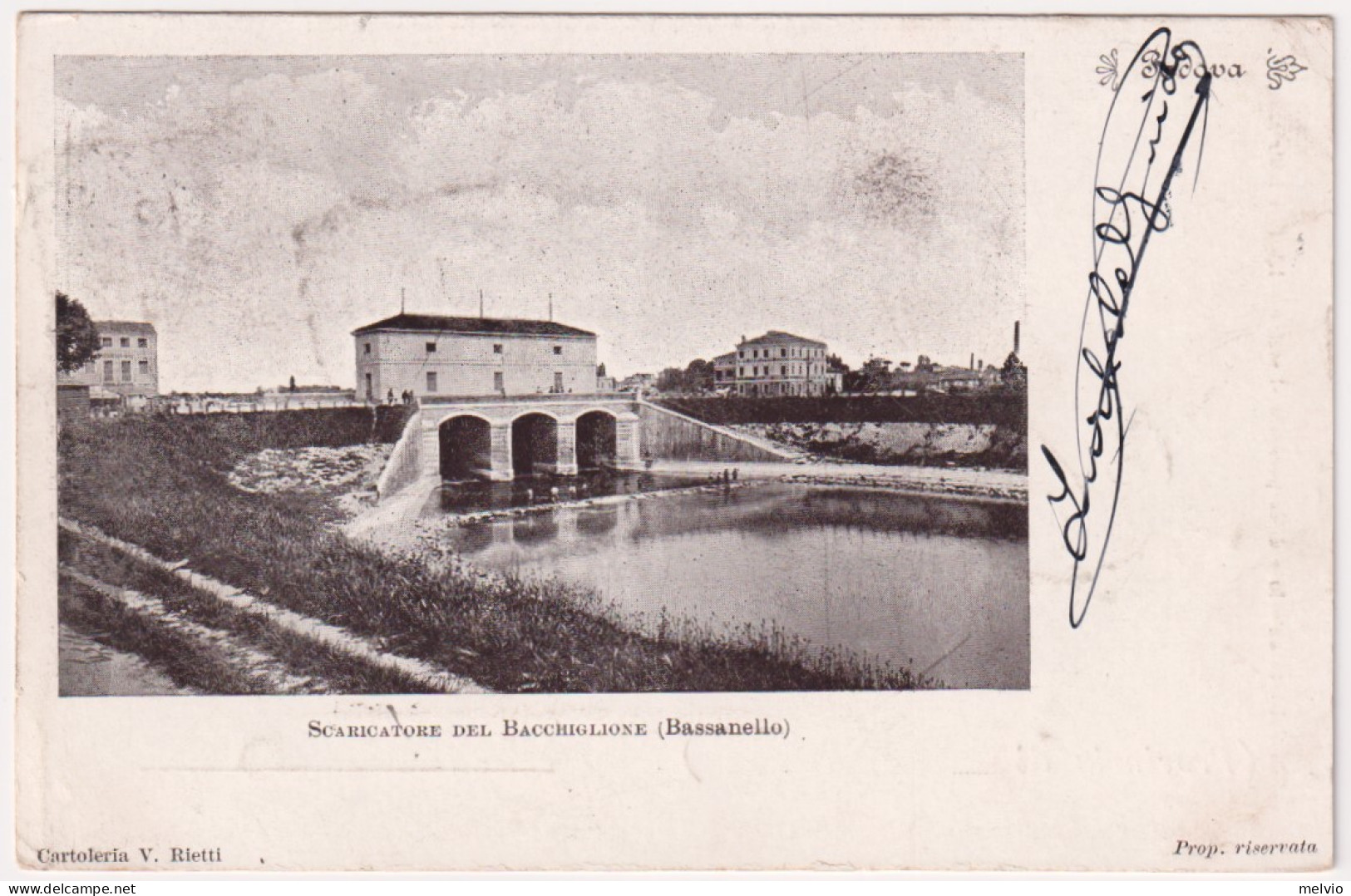 1900-Bassanello Padova Scaricatore Del Bacchiglione, Viaggiata - Padova