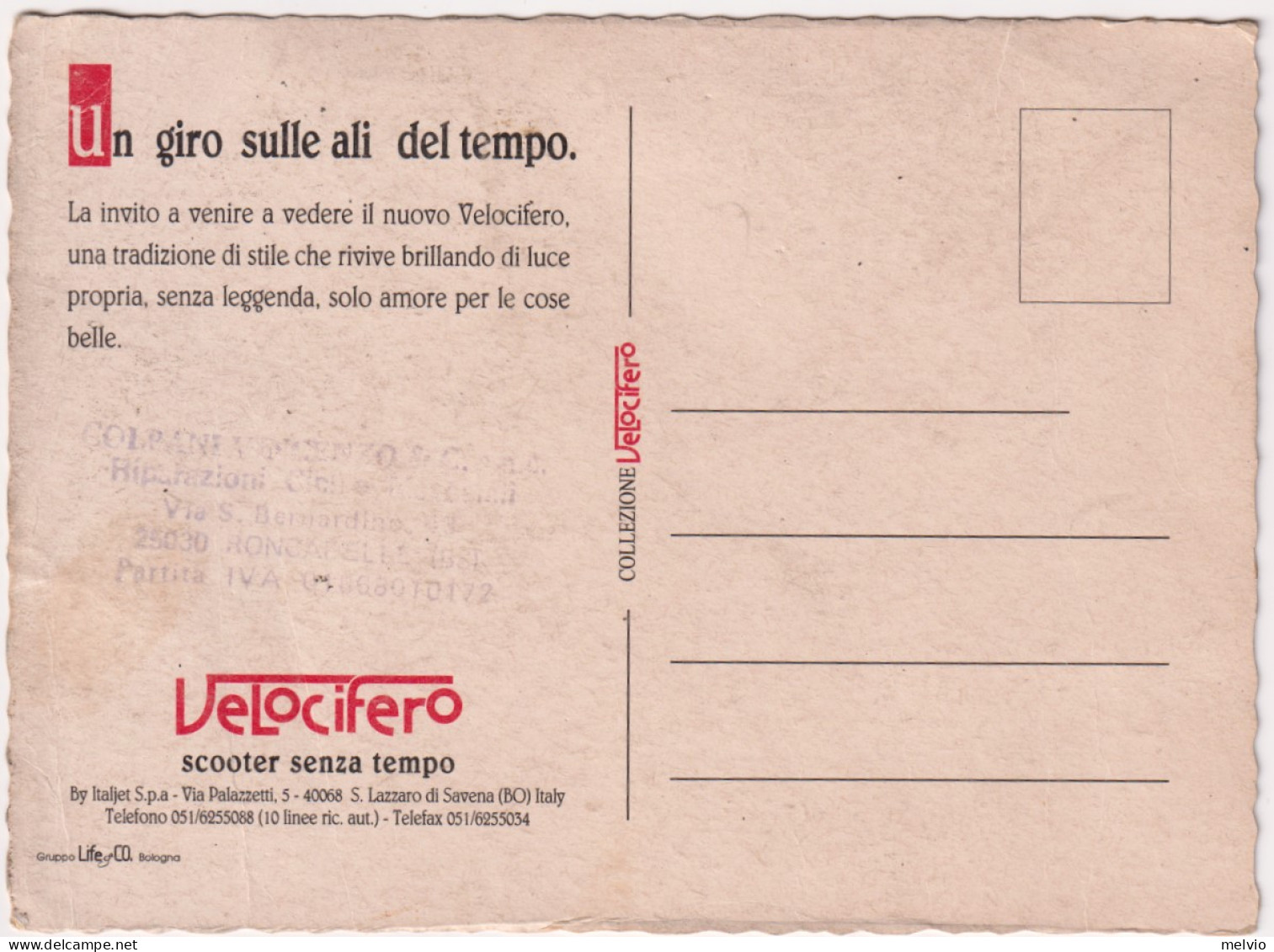 Un Giro Sulle Ali Del Tempo Velocifero Scooter Senza Tempo - Werbepostkarten