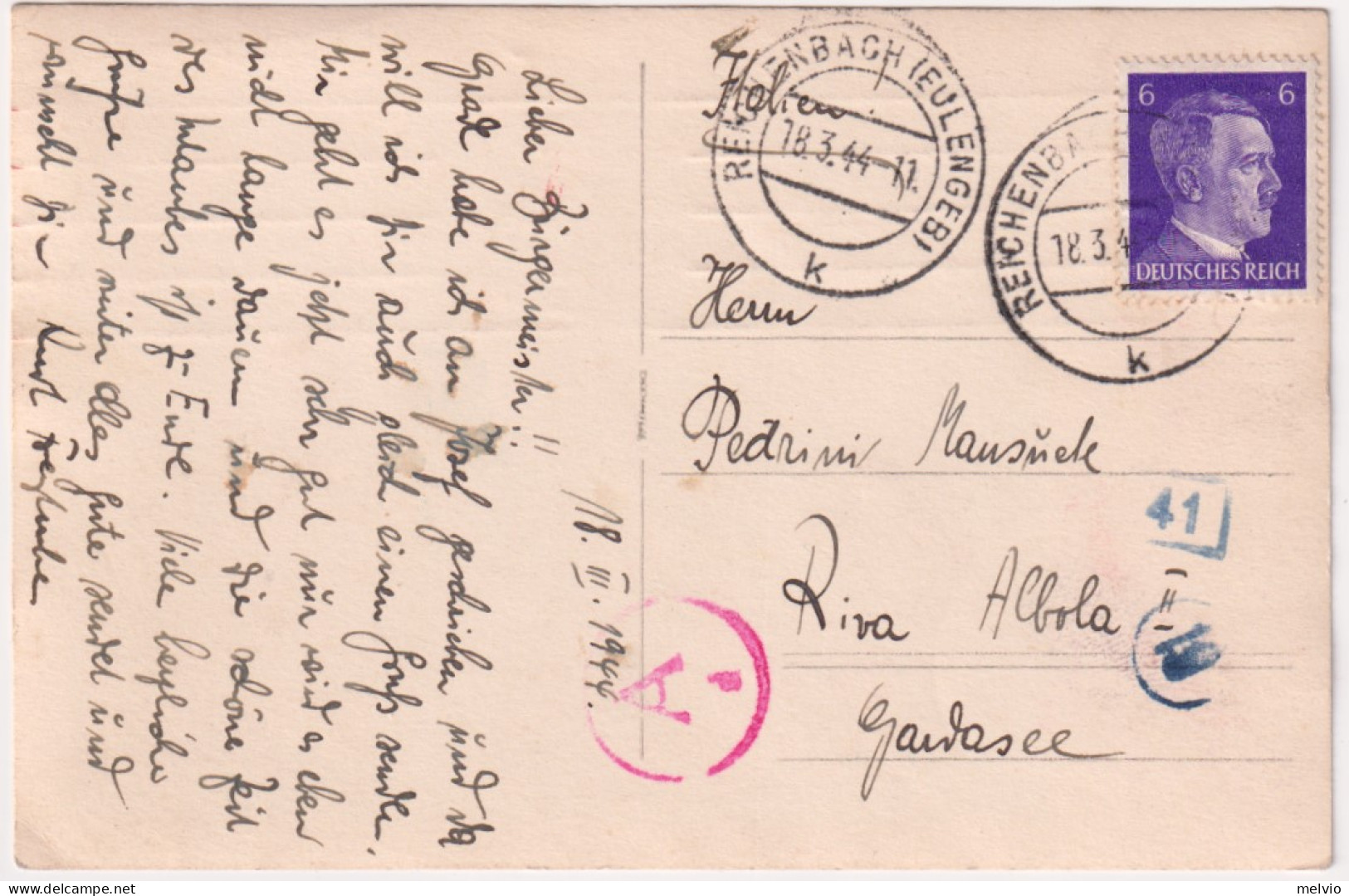 1944-Germania Reichenbach Cartolina Viaggiata - Vogtland