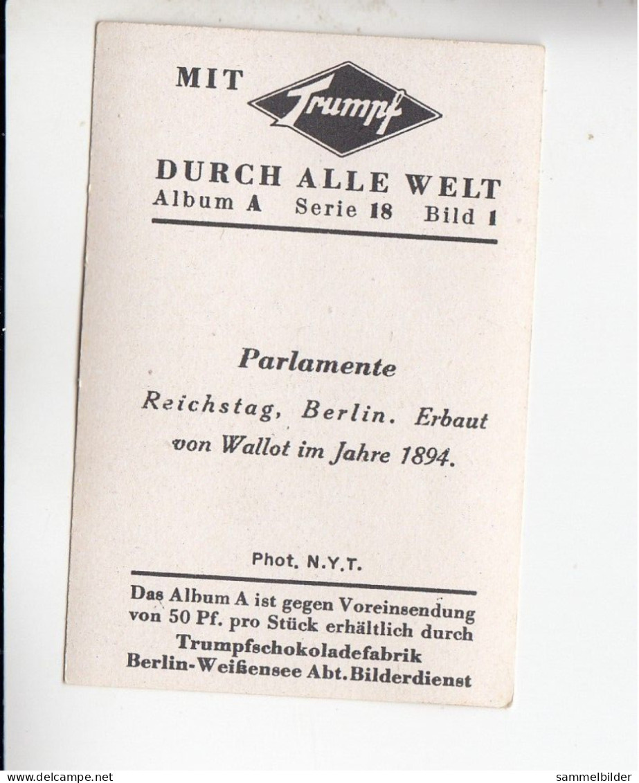 Mit Trumpf Durch Alle Welt Parlamente Reichstag Berlin     A Serie 18 #1 Von 1933 - Andere Merken