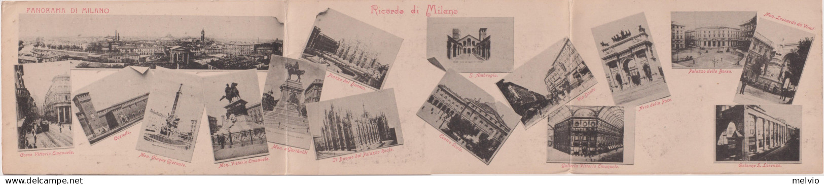 1907-cartolina Tripla Panorama Di Milano Diretta In Belgio Affrancata 25c.Florea - Milano (Mailand)