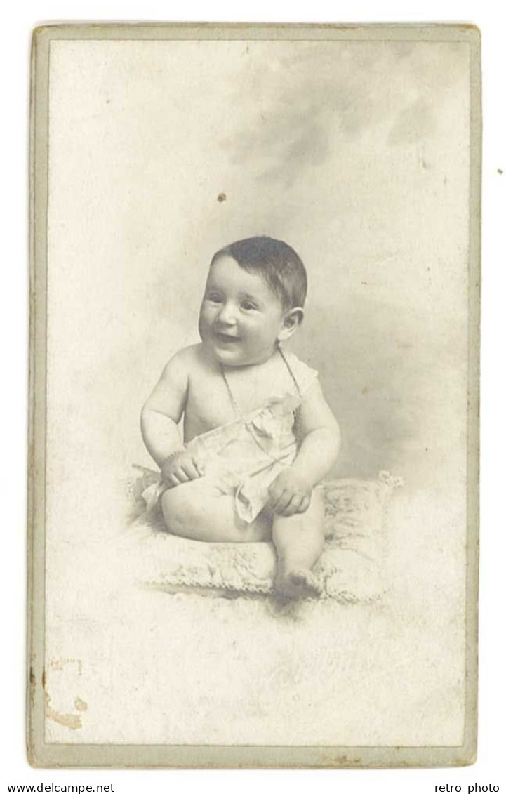 Photo Cdv Enfant Souriant ( Photo Ouvière Marseille ) - Non Classificati