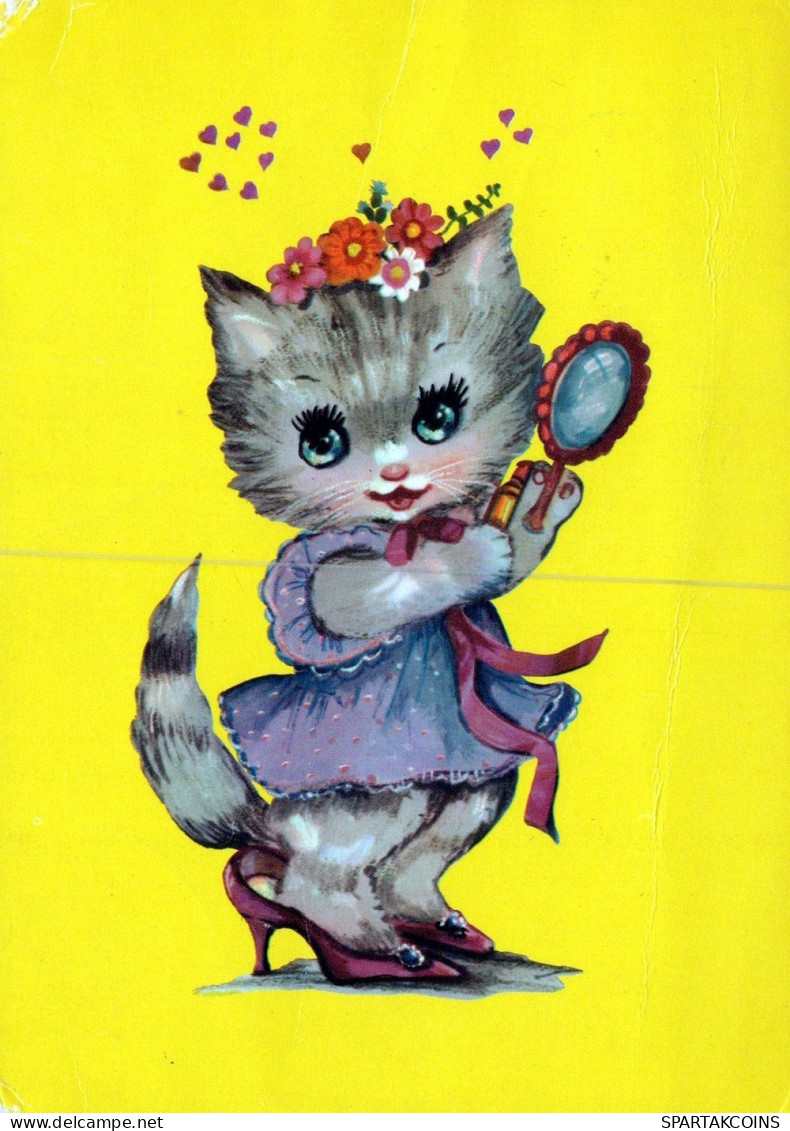 KATZE MIEZEKATZE Tier Vintage Ansichtskarte Postkarte CPSM #PAM134.DE - Chats