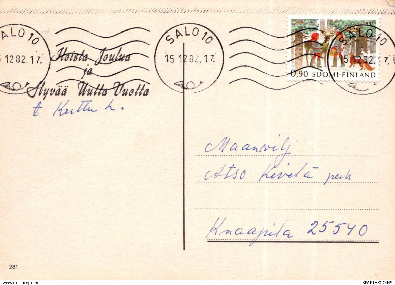 WEIHNACHTSMANN SANTA CLAUS WEIHNACHTSFERIEN Vintage Postkarte CPSM #PAJ687.DE - Kerstman