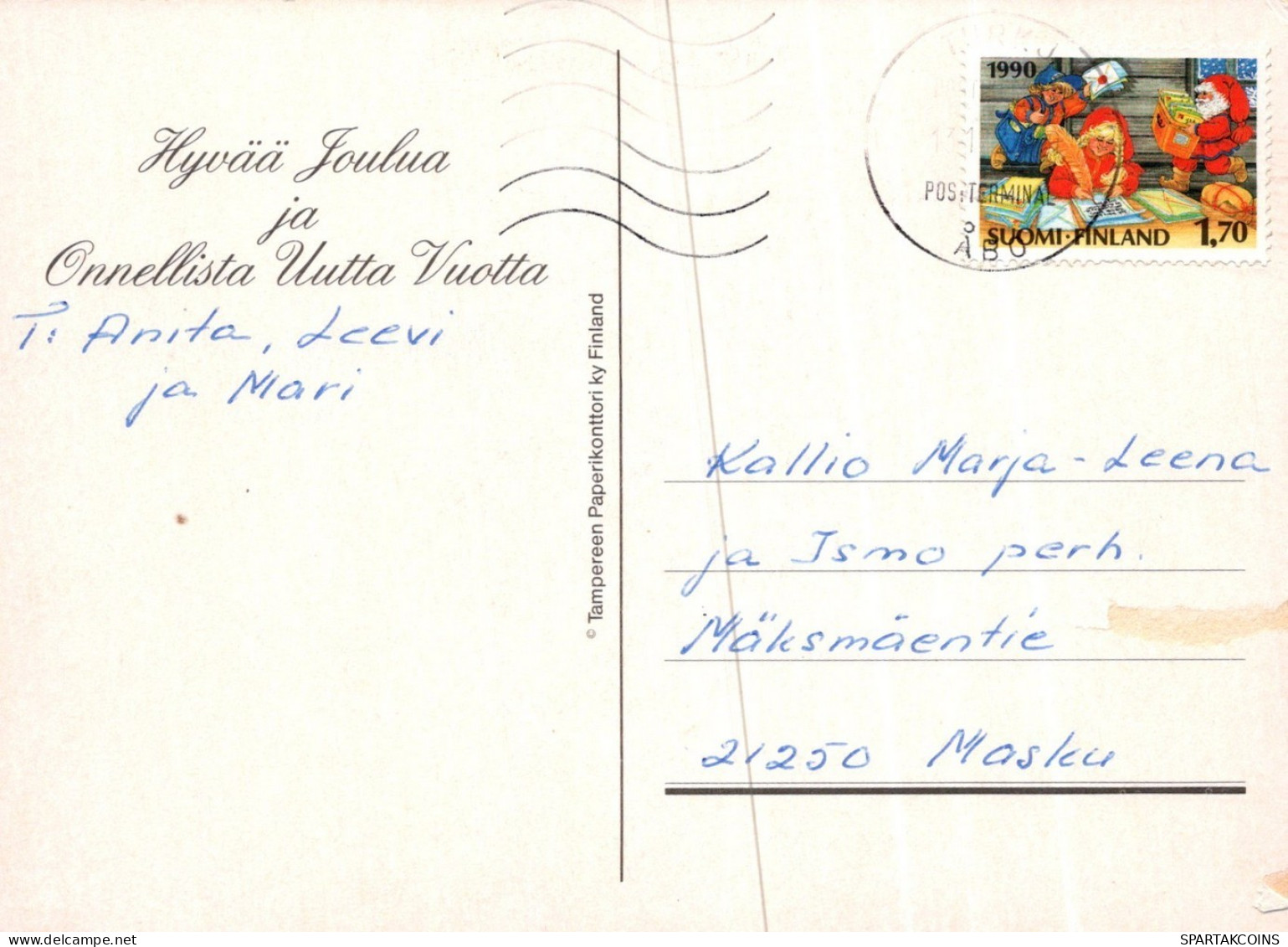 WEIHNACHTSMANN SANTA CLAUS WEIHNACHTSFERIEN Vintage Postkarte CPSM #PAK401.DE - Santa Claus