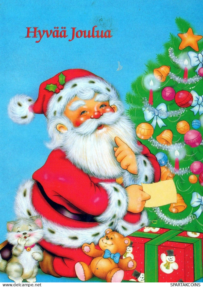 WEIHNACHTSMANN SANTA CLAUS WEIHNACHTSFERIEN Vintage Postkarte CPSM #PAJ549.DE - Kerstman