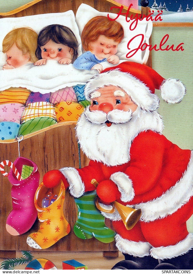 WEIHNACHTSMANN SANTA CLAUS KINDER WEIHNACHTSFERIEN Vintage Postkarte CPSM #PAK248.DE - Santa Claus