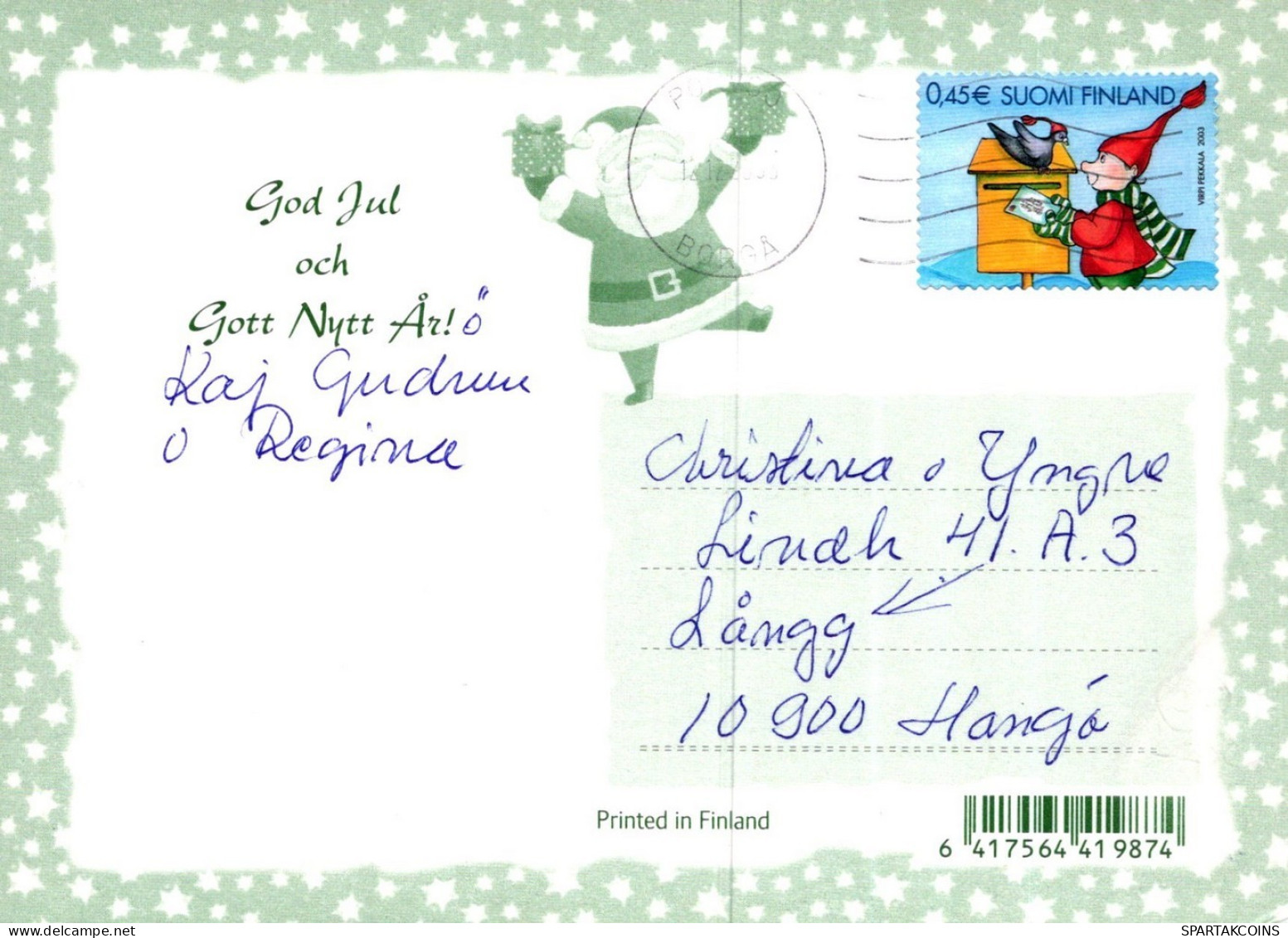 WEIHNACHTSMANN SANTA CLAUS ENGEL WEIHNACHTSFERIEN Vintage Postkarte CPSM #PAK100.DE - Kerstman