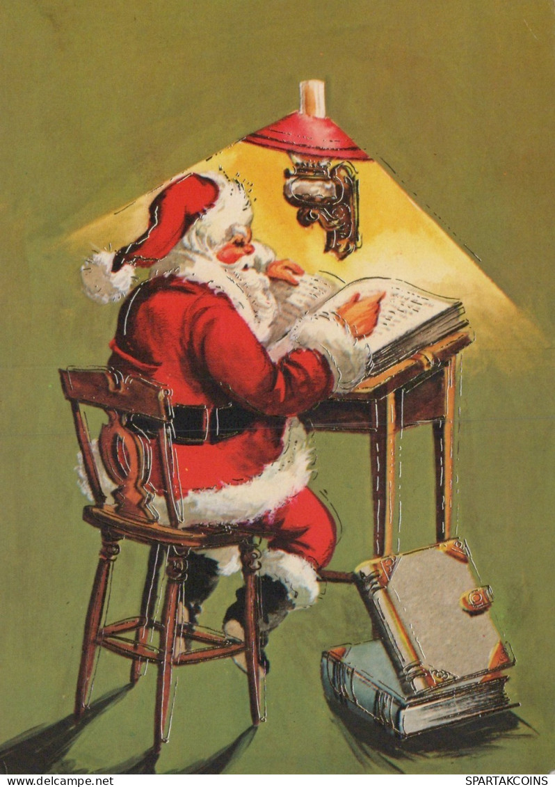 WEIHNACHTSMANN SANTA CLAUS WEIHNACHTSFERIEN Vintage Postkarte CPSM #PAK665.DE - Kerstman