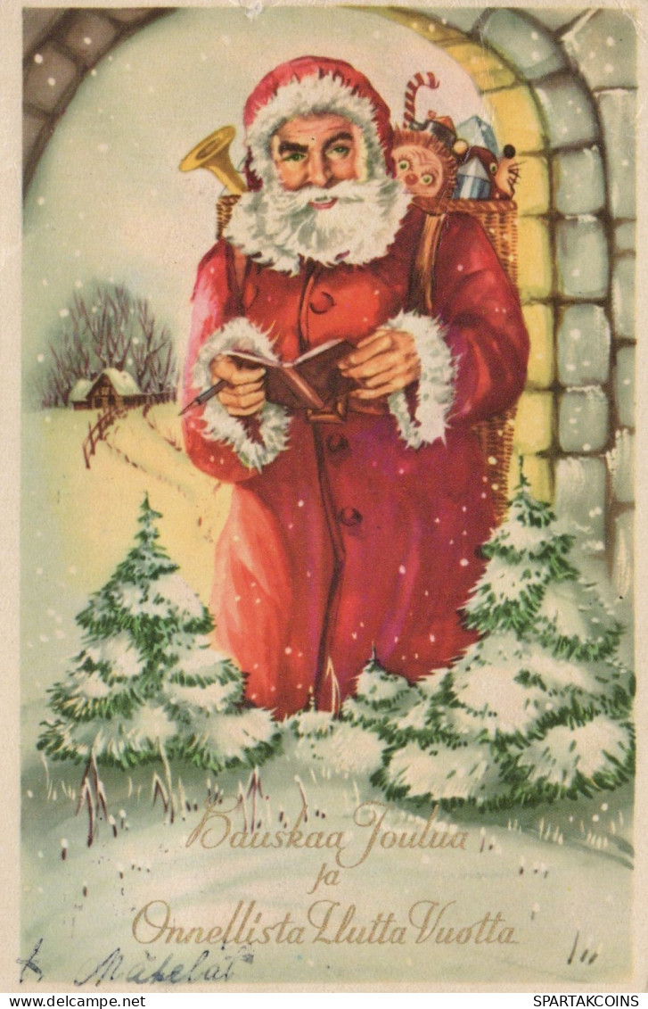 WEIHNACHTSMANN SANTA CLAUS WEIHNACHTSFERIEN Vintage Postkarte CPSMPF #PAJ481.DE - Santa Claus