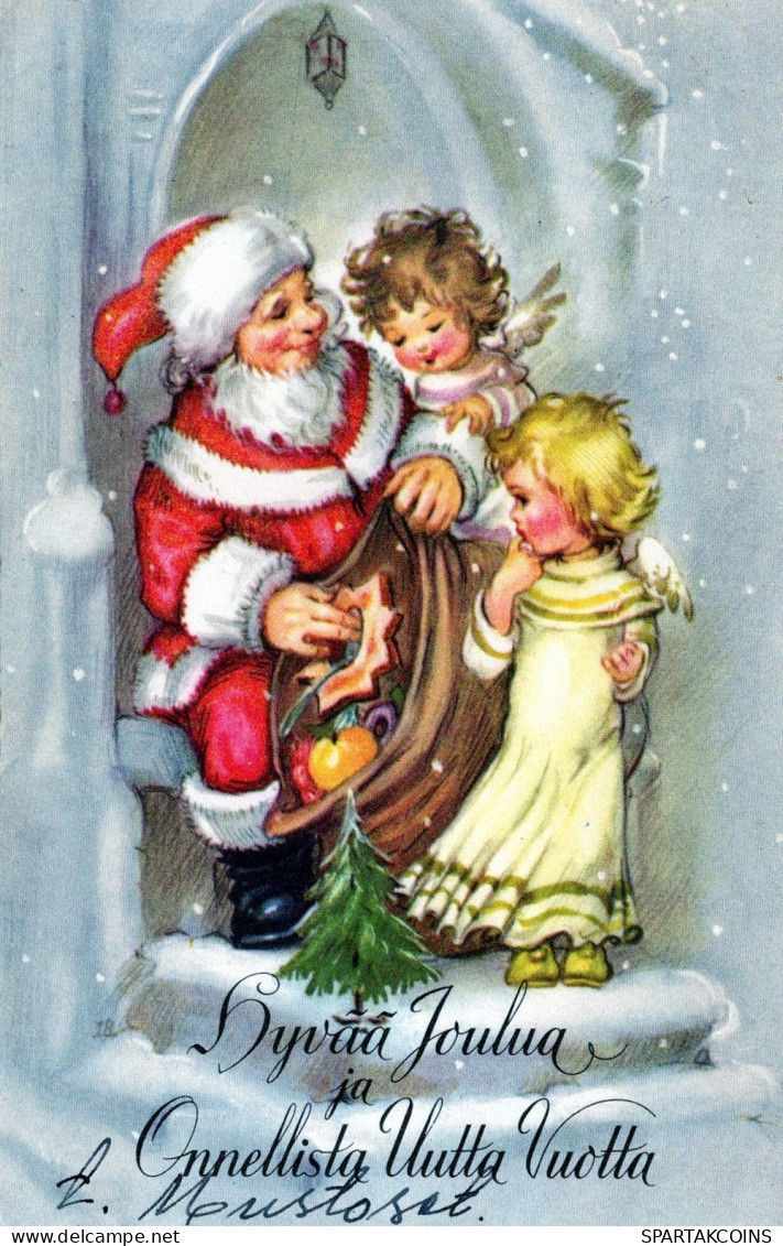 WEIHNACHTSMANN SANTA CLAUS WEIHNACHTSFERIEN Vintage Postkarte CPSMPF #PAJ414.DE - Santa Claus