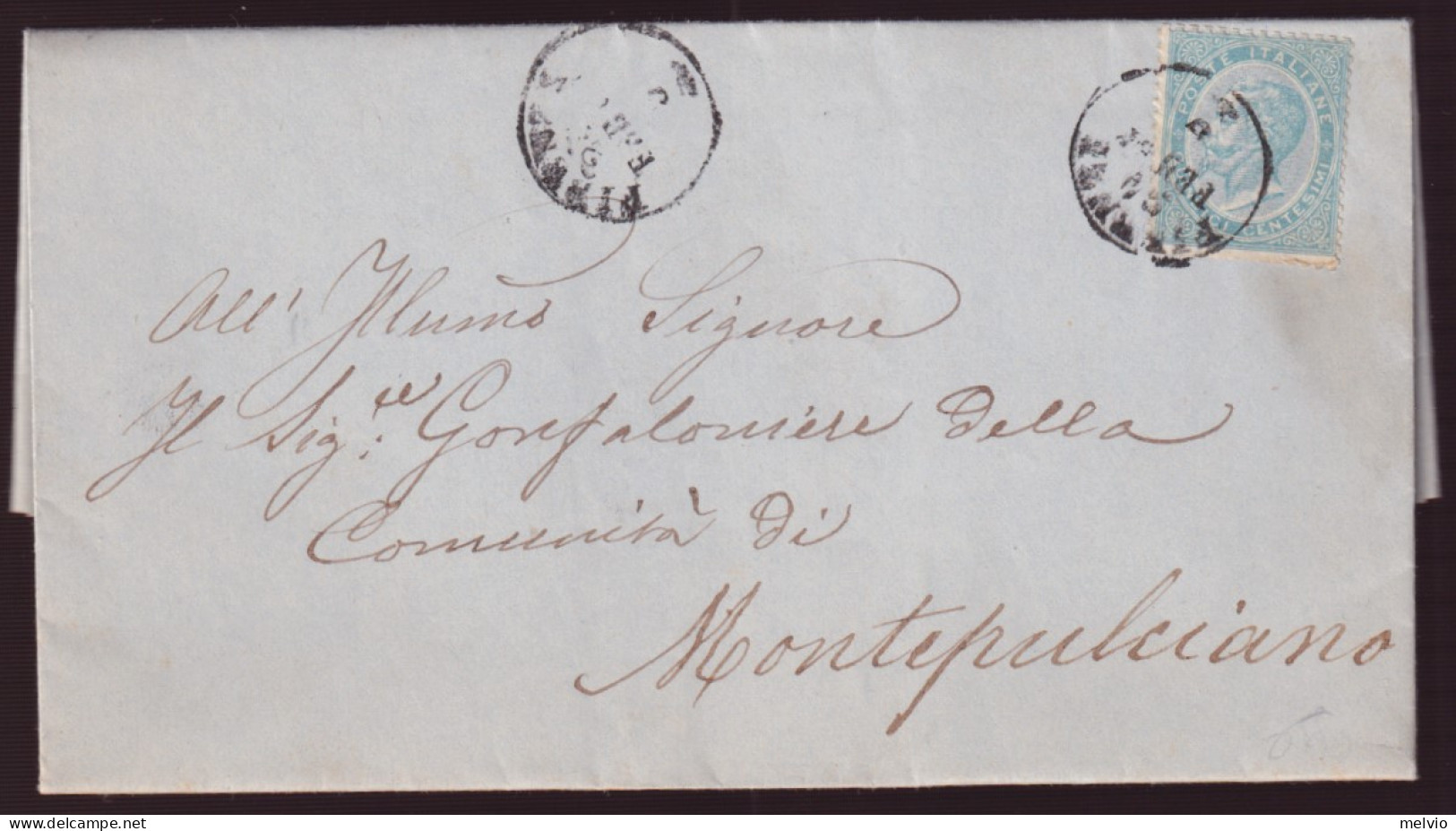 1864-effigie C.15 Tiratura Di Londra (L18) Isolato Su Lettera Completa Testo Fir - Poststempel