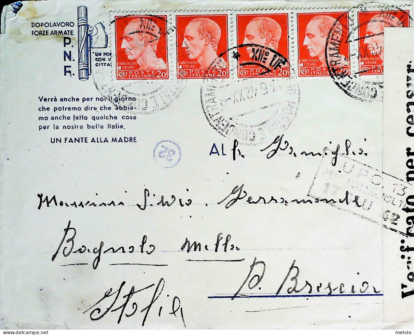 1942-posta Militare XI Concentramento 13.6.42 Libia Censura - Storia Postale