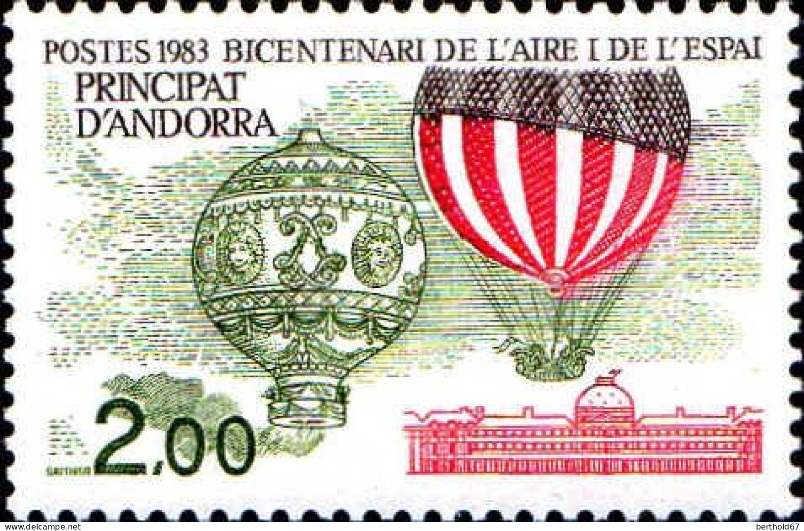 Andorre (F) Poste N** Yv:310 Mi:331 Bicentenaire De Air & De L'Espace - Neufs