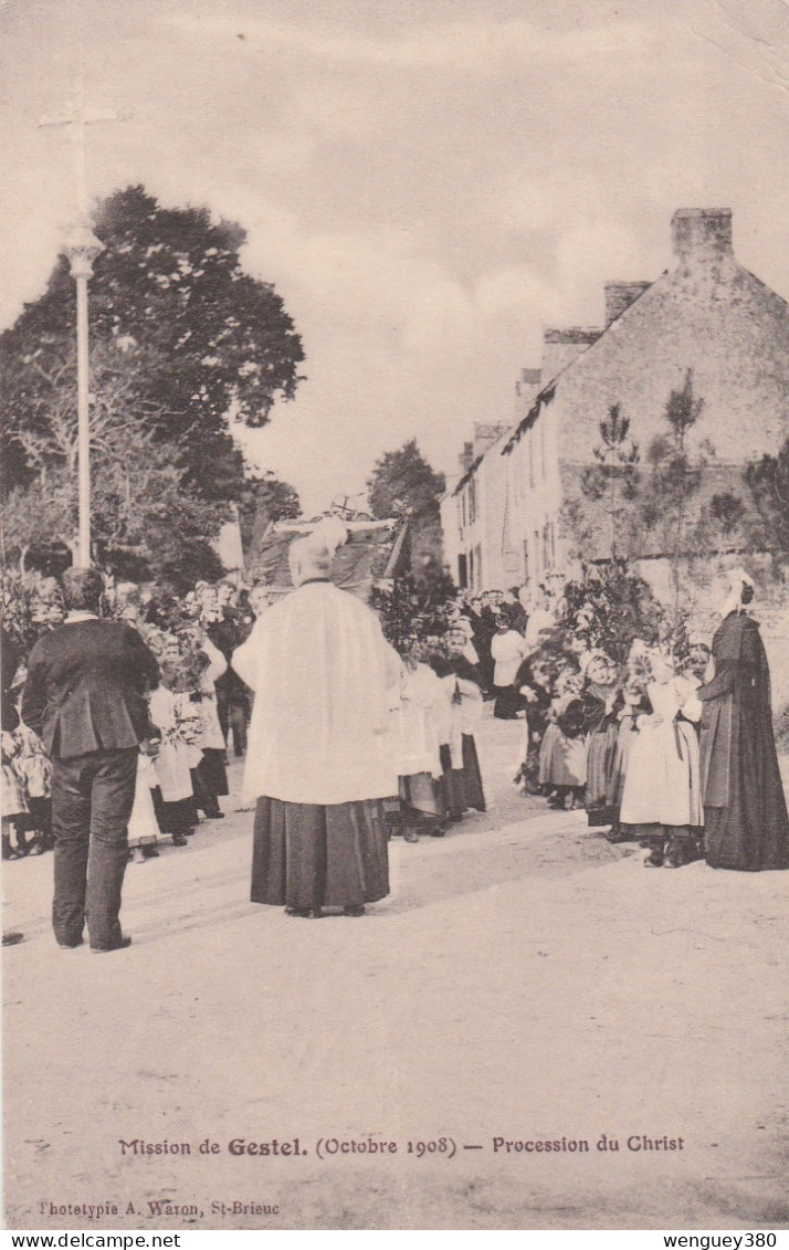 56 GESTEL QUEVEN LORIENT     Mission De Gestel (Octobre 1908) - Procession Du Christ      RARETE  TB ETAT - Pont Scorff