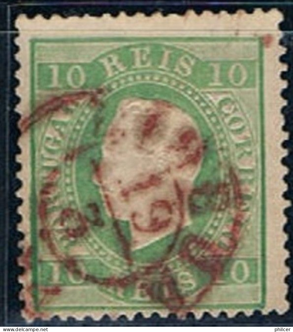 Portugal, 1879/80, # 49 Dent. 13 1/2, P. Liso, Carimbo Vermelho, Used - Gebraucht