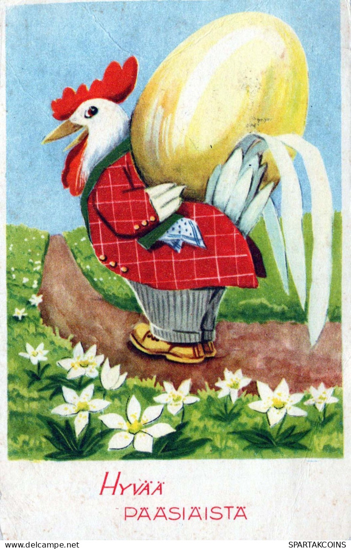 PASQUA POLLO UOVO Vintage Cartolina CPA #PKE071.IT - Ostern