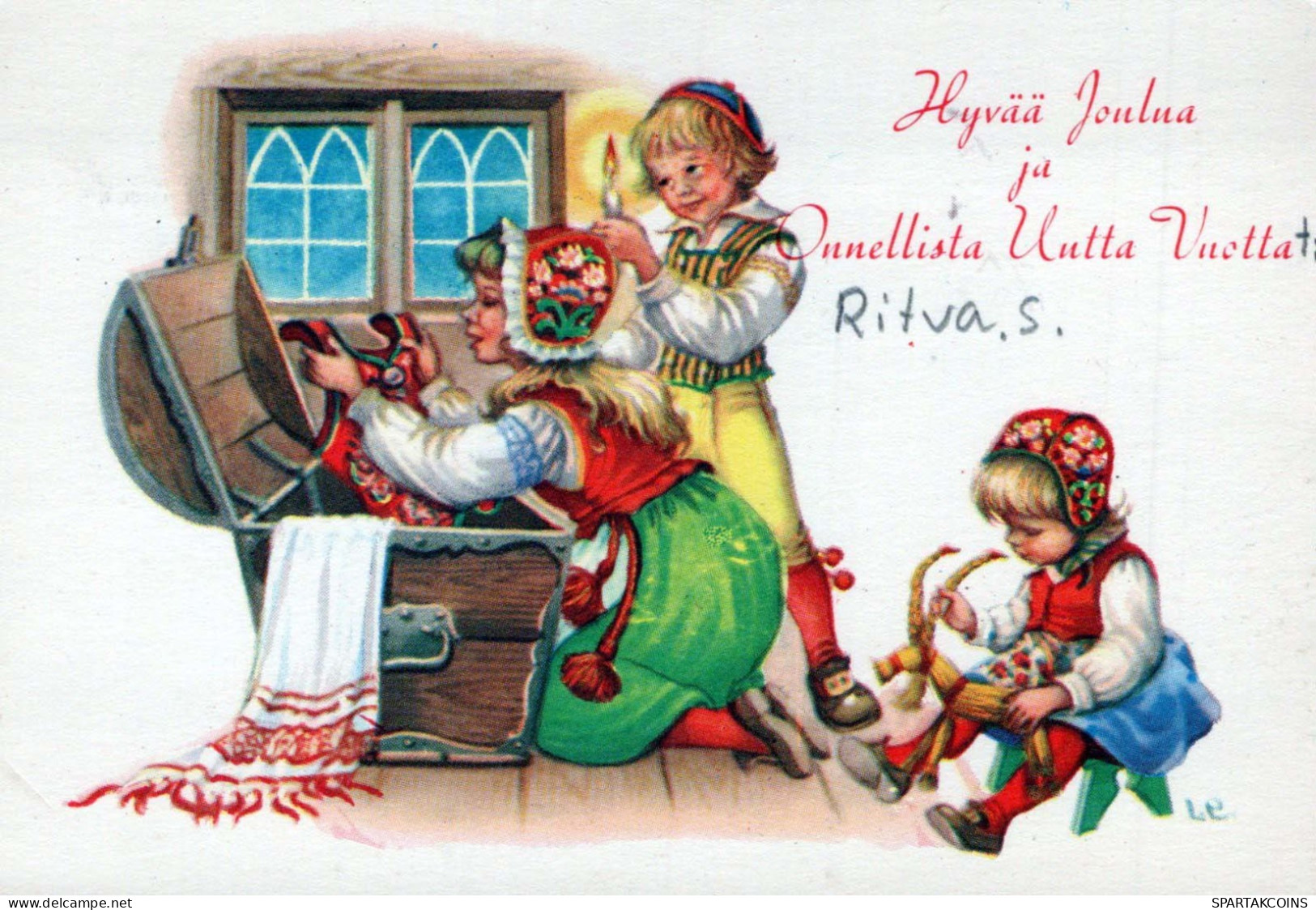 Buon Anno Natale BAMBINO Vintage Cartolina CPSMPF #PKD190.IT - New Year
