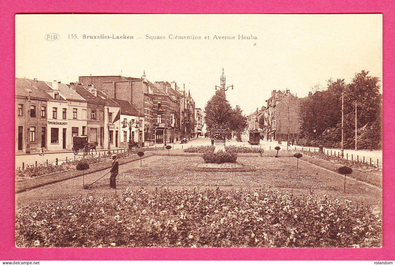 Bruxelles Laeken Square Clémentine Et Avenue Houba P.I.B.155 TBE Non Circulée  Années 1920 Voiture Hippomobile Attelage - Laeken