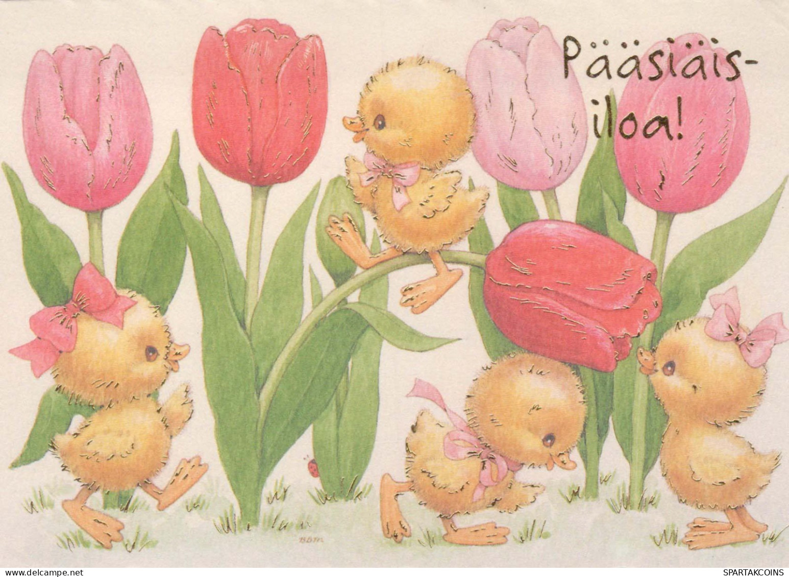 PASQUA POLLO Vintage Cartolina CPSM #PBO941.IT - Ostern