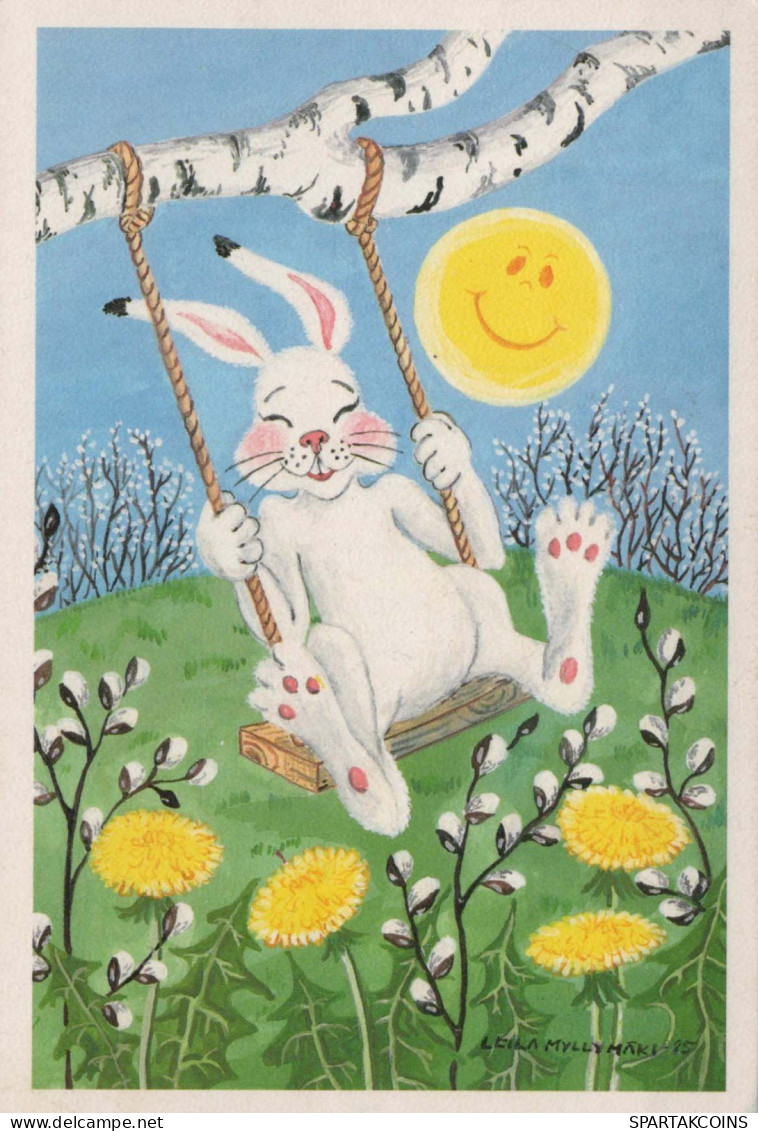 PASQUA CONIGLIO Vintage Cartolina CPSM #PBO438.IT - Ostern