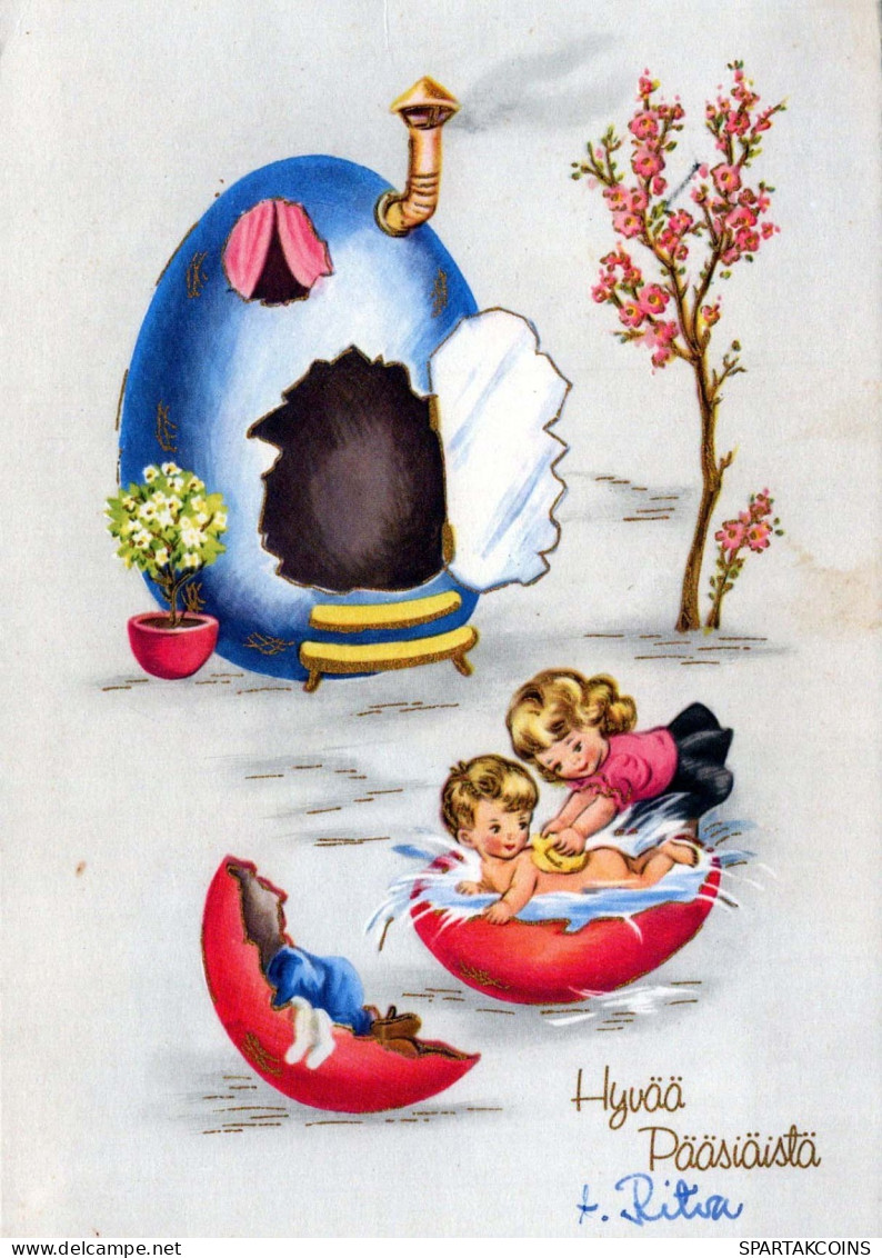 PASQUA BAMBINO UOVO Vintage Cartolina CPSM #PBO309.IT - Ostern