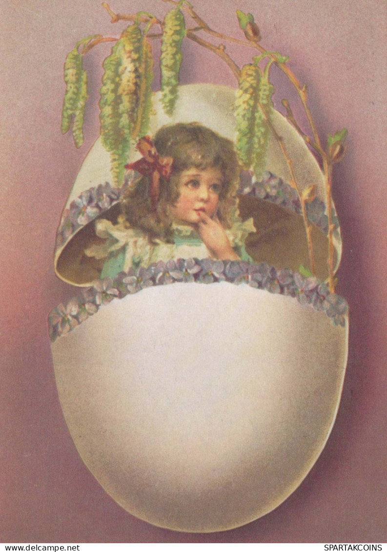 PASQUA BAMBINO UOVO Vintage Cartolina CPSM #PBO246.IT - Ostern