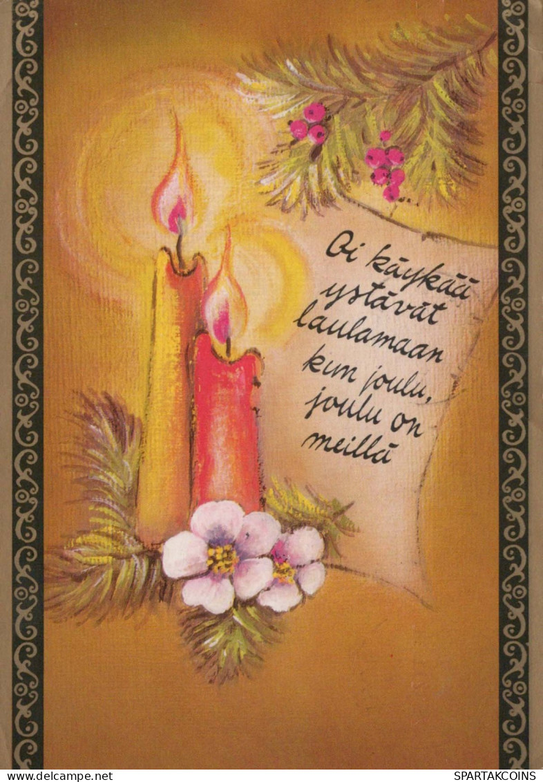 Buon Anno Natale CANDELA Vintage Cartolina CPSM #PBN874.IT - New Year