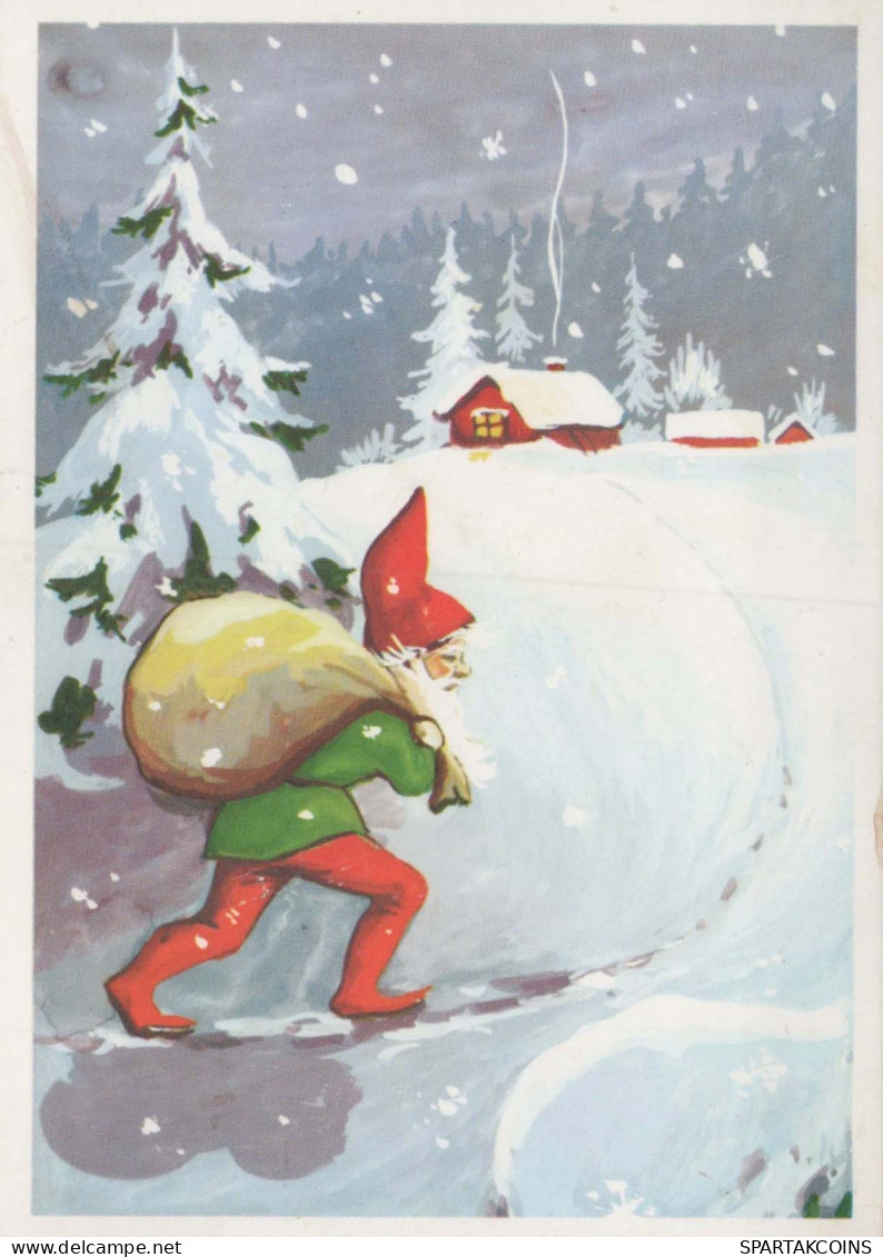 BABBO NATALE Buon Anno Natale Vintage Cartolina CPSM #PBL453.IT - Kerstman