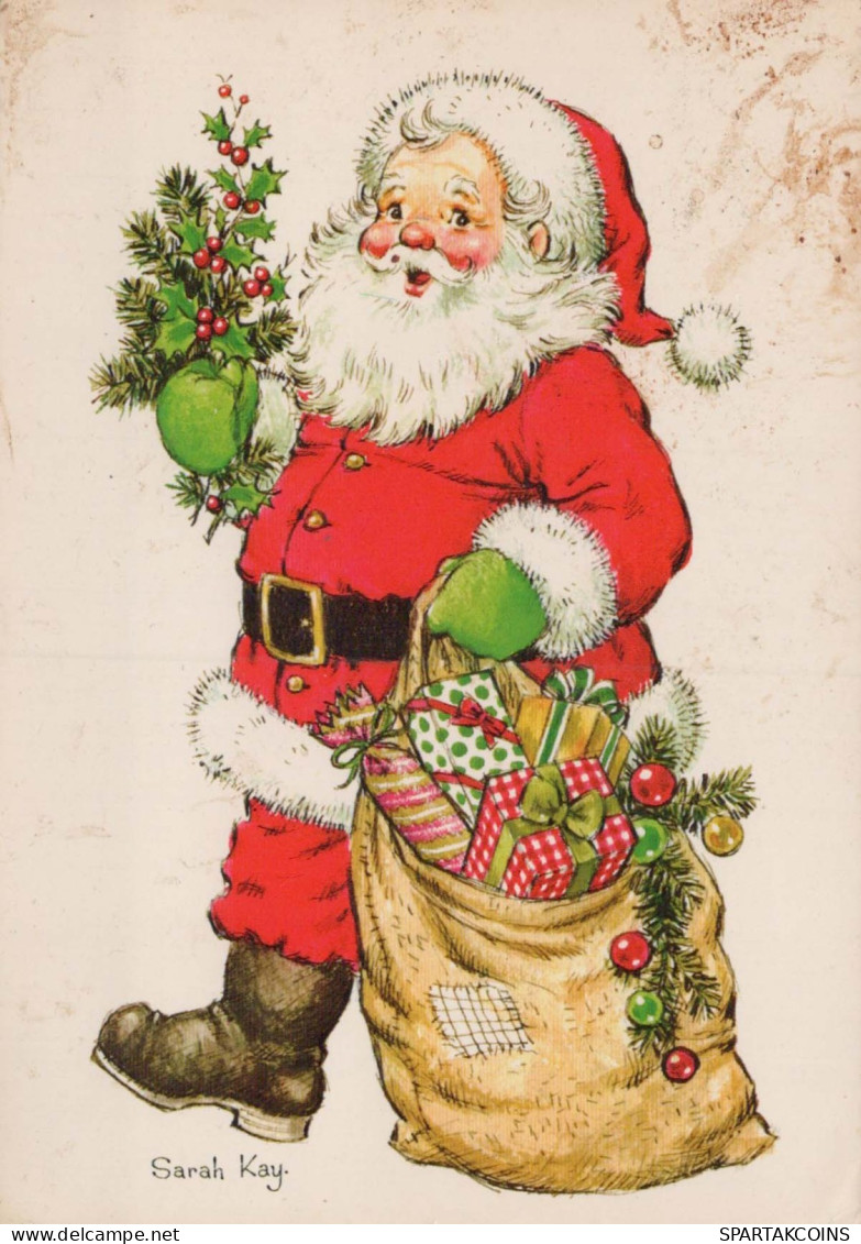 BABBO NATALE Buon Anno Natale Vintage Cartolina CPSM #PBL325.IT - Kerstman