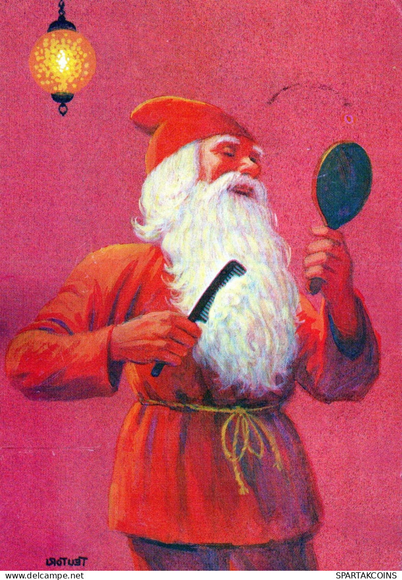 BABBO NATALE Buon Anno Natale Vintage Cartolina CPSM #PBL263.IT - Kerstman