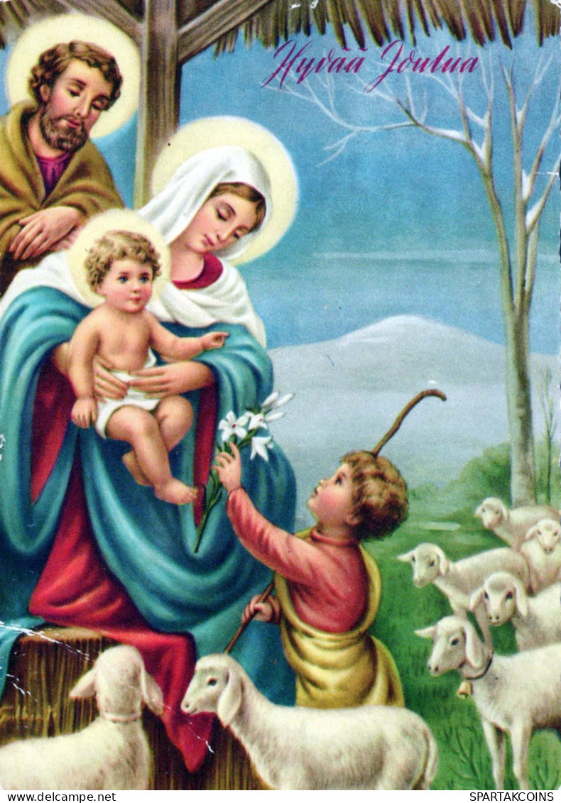 Vergine Maria Madonna Gesù Bambino Natale Religione Vintage Cartolina CPSM #PBB992.IT - Virgen Mary & Madonnas