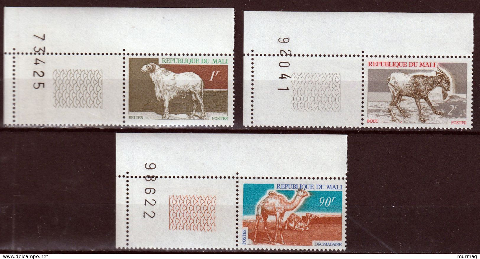 MALI - Faune, Bélier, Bouc, Dromadaire - Y&T N° 124, 125, 129 - 1969 - MNH - Malí (1959-...)