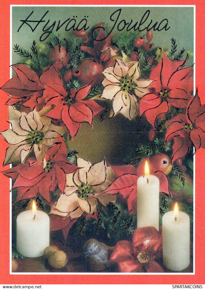 Buon Anno Natale CANDELA Vintage Cartolina CPSM #PAW199.IT - Año Nuevo