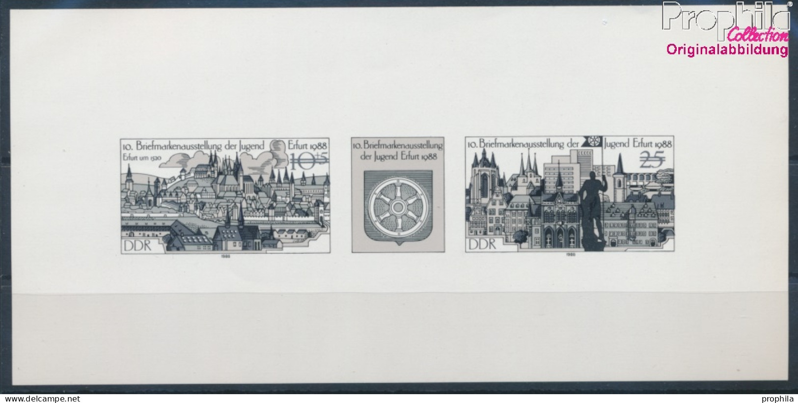 DDR WZd748S Schwarzdruck Postfrisch 1988 Briefmarkenausstellung (10393387 - Neufs