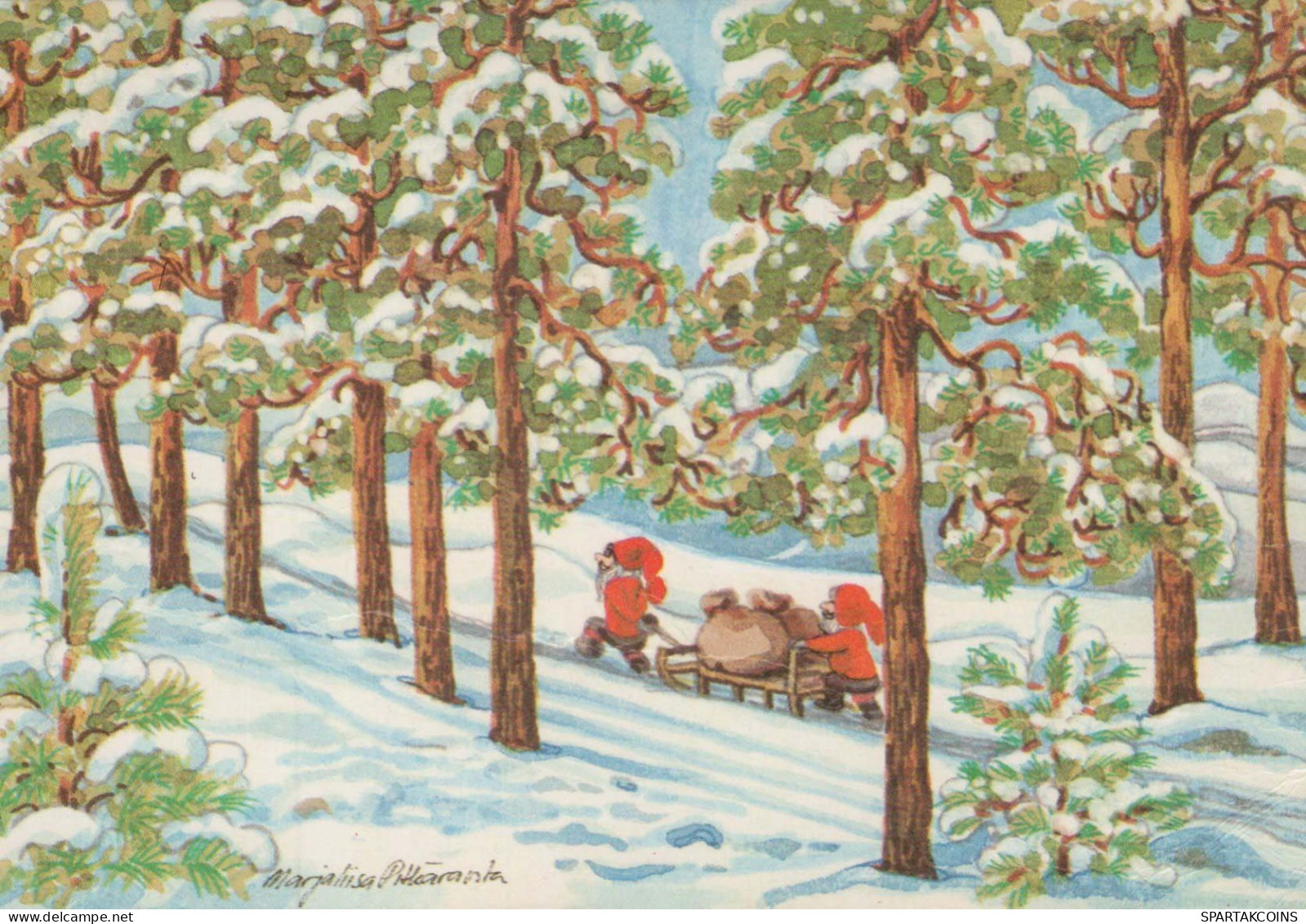 Buon Anno Natale GNOME Vintage Cartolina CPSM #PAW701.IT - Año Nuevo