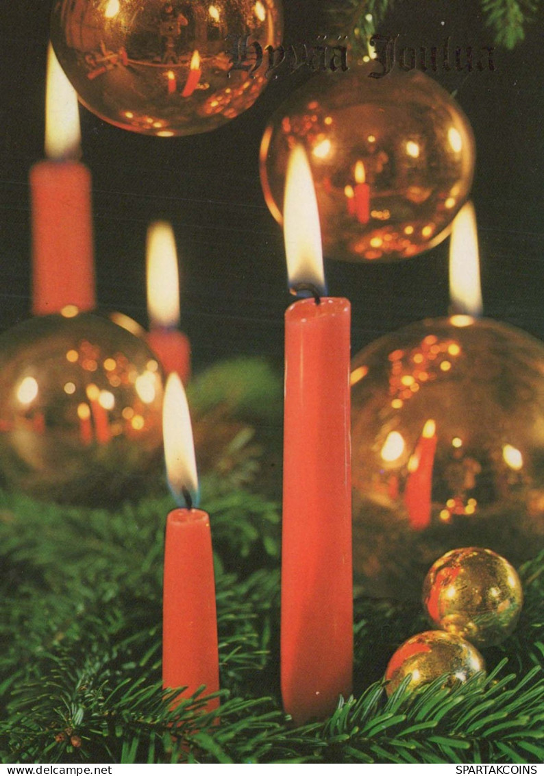 Buon Anno Natale CANDELA Vintage Cartolina CPSM #PAV836.IT - Año Nuevo