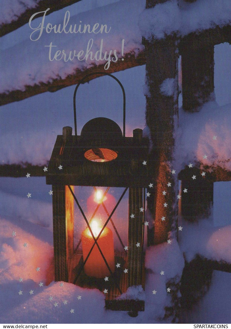 Buon Anno Natale CANDELA Vintage Cartolina CPSM #PAV957.IT - Año Nuevo