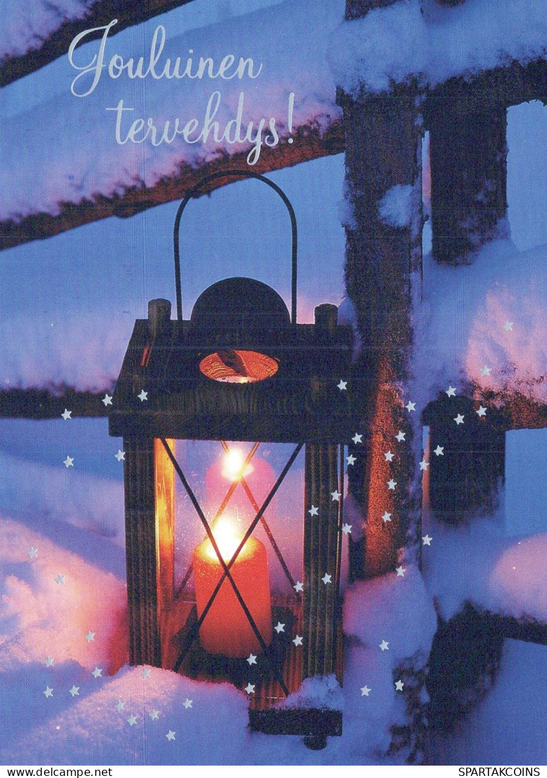 Buon Anno Natale CANDELA Vintage Cartolina CPSM #PAV957.IT - Año Nuevo