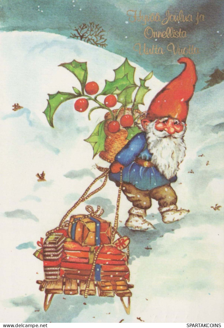 Buon Anno Natale GNOME Vintage Cartolina CPSM #PAU432.IT - Año Nuevo