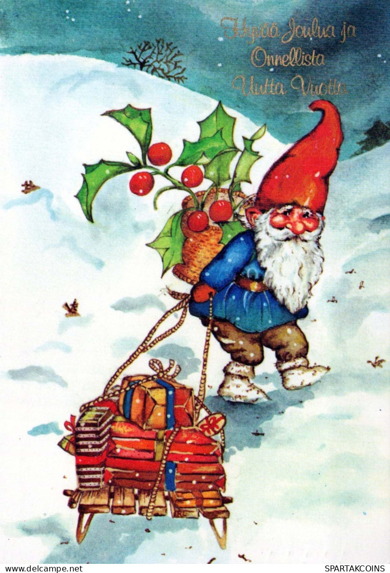 Buon Anno Natale GNOME Vintage Cartolina CPSM #PAU432.IT - Año Nuevo