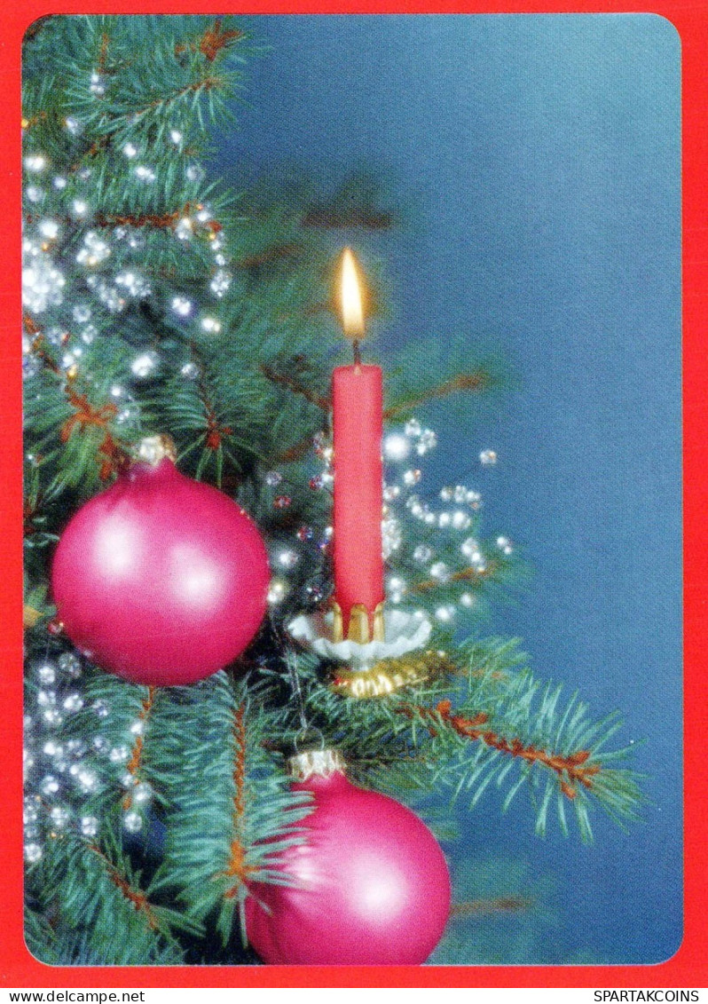 Buon Anno Natale CANDELA Vintage Cartolina CPSM #PAV532.IT - Año Nuevo