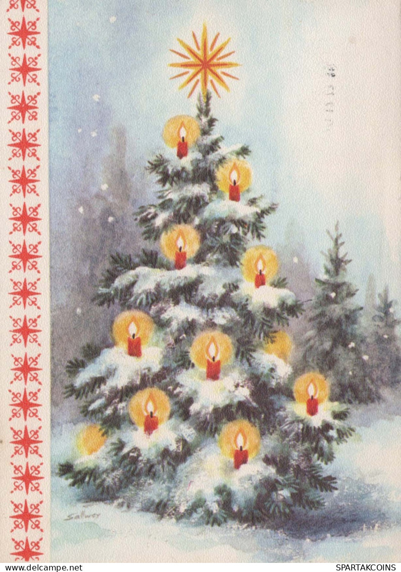 Buon Anno Natale CANDELA Vintage Cartolina CPSM #PAV161.IT - Año Nuevo