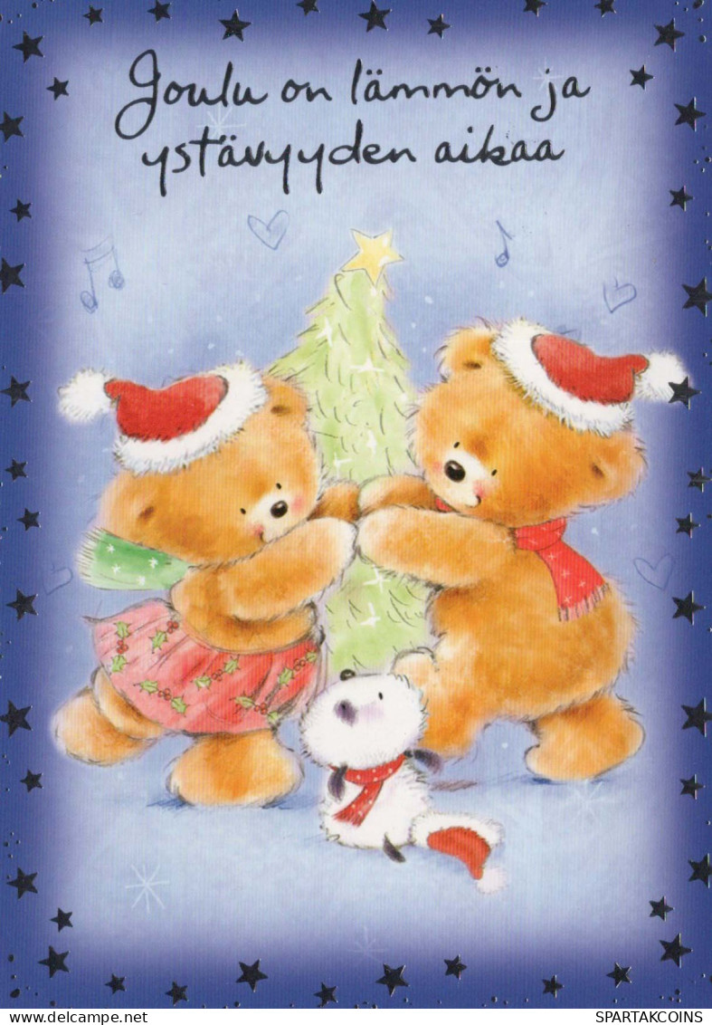 Buon Anno Natale ORSACCHIOTTO Vintage Cartolina CPSM #PAU626.IT - Año Nuevo