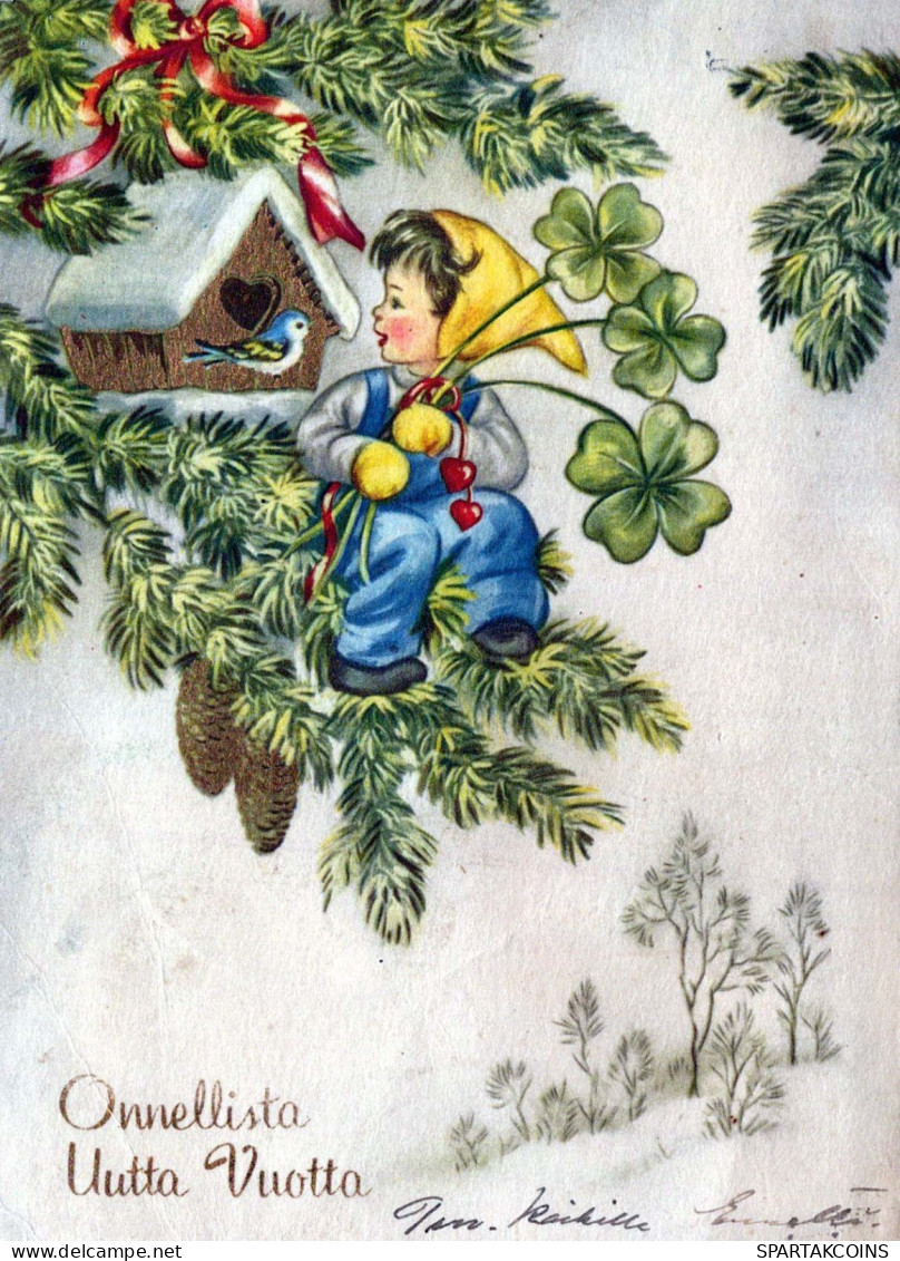 Buon Anno Natale BAMBINO Vintage Cartolina CPSM #PAU025.IT - Año Nuevo