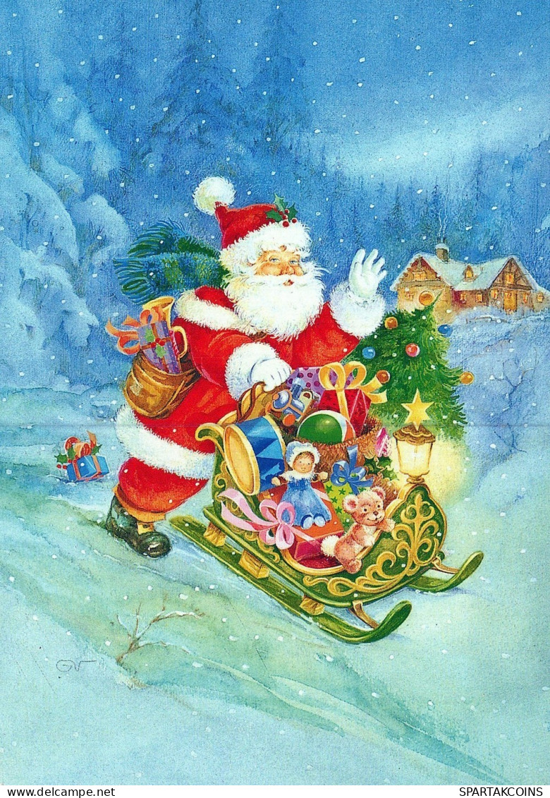 BABBO NATALE Natale Vintage Cartolina CPSM #PAK728.IT - Kerstman