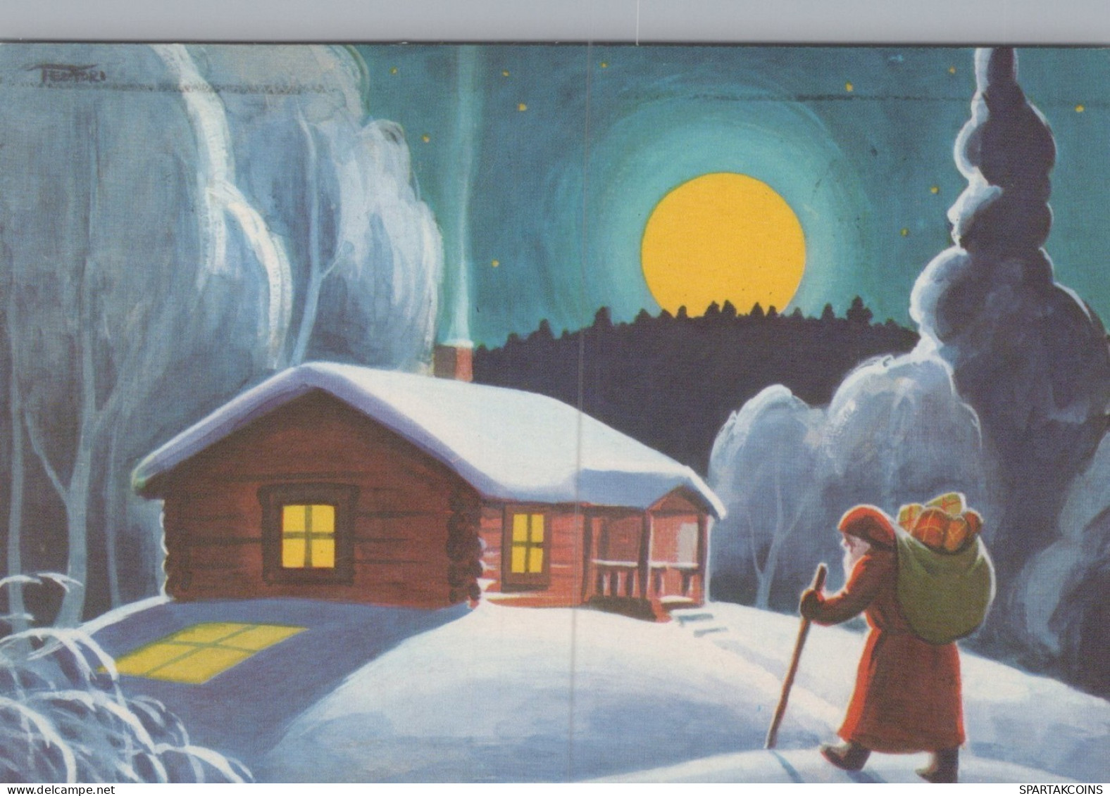 BABBO NATALE Natale Vintage Cartolina CPSM #PAK942.IT - Kerstman