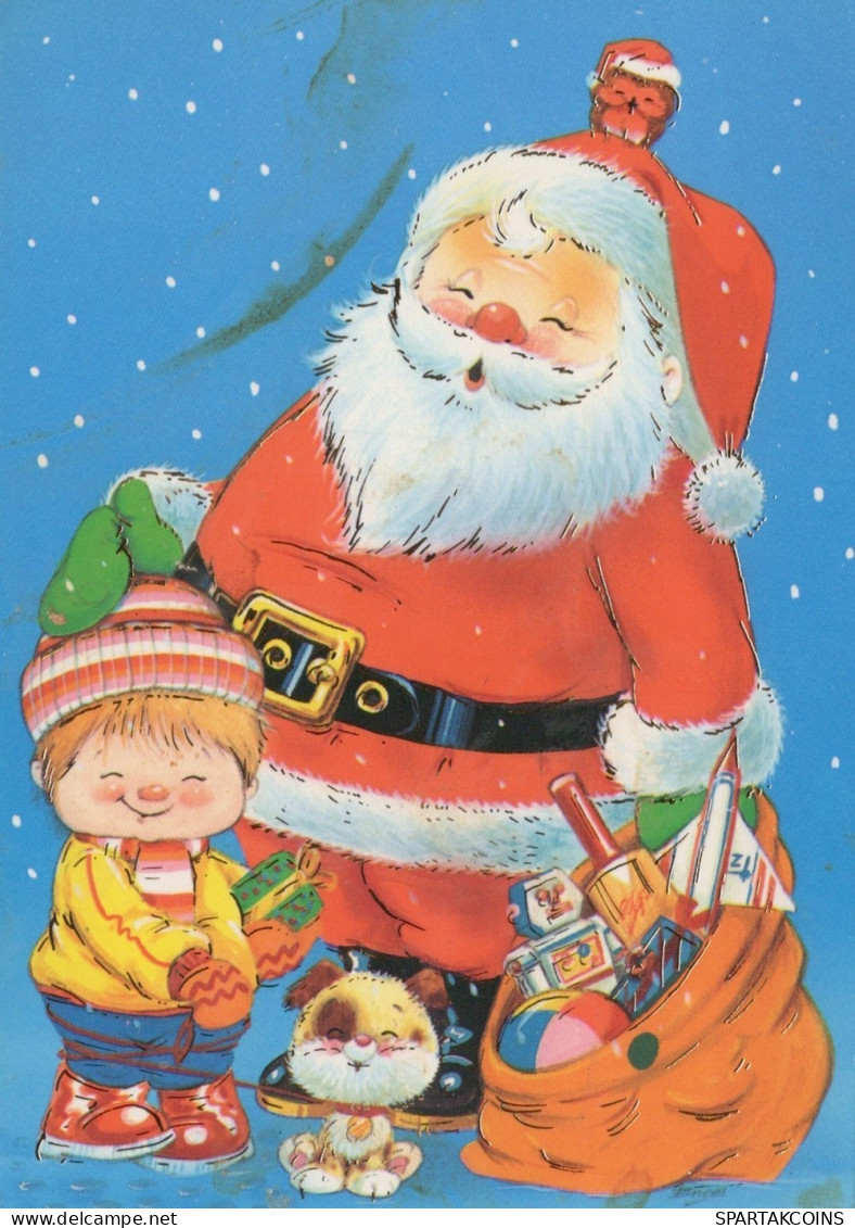 BABBO NATALE BAMBINO Natale Vintage Cartolina CPSM #PAK249.IT - Kerstman